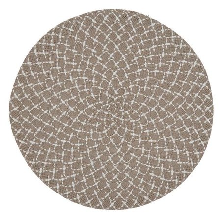 SARO LIFESTYLE SARO 2807.N15R 15 in. Round Placemats with Natural Woven Design - Set of 4 2807.N15R